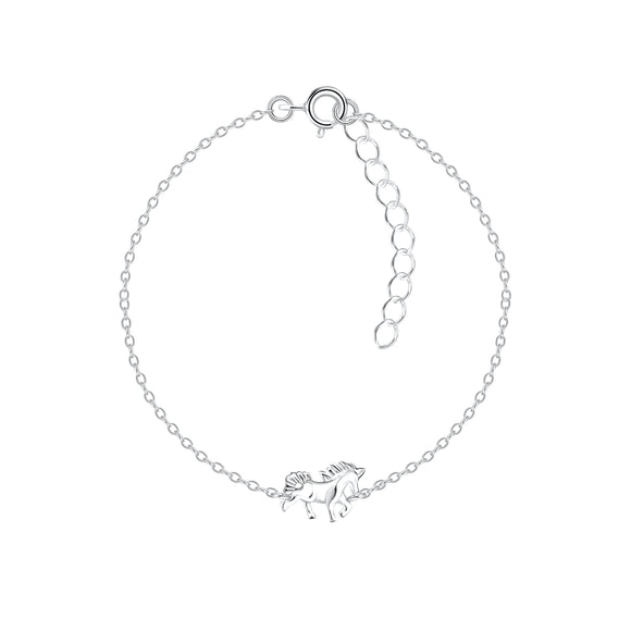 Children's Sterling Silver Pony Bracelet with Gift Wrap