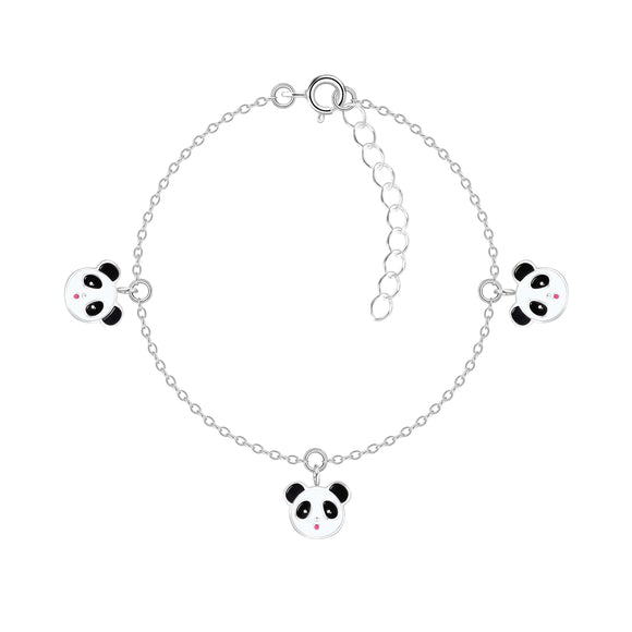 Children's Sterling Silver Panda Bracelet with Gift Wrap.