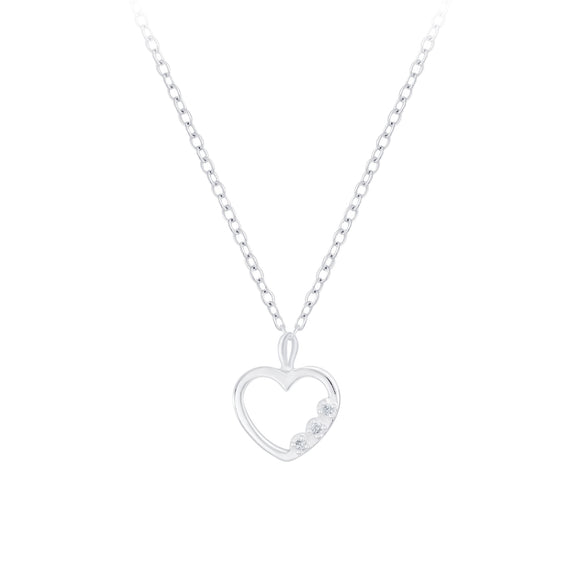 Sterling Silver Heart Necklace  with Gift Wrap