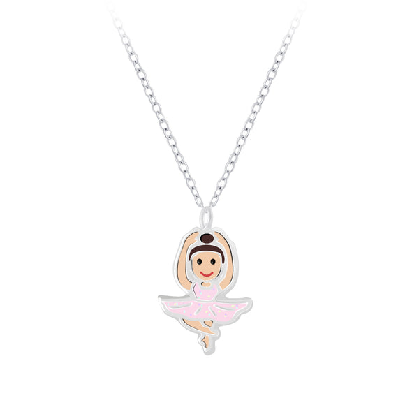 Children's Sterling Silver Ballerina Necklace with Gift Wrap.