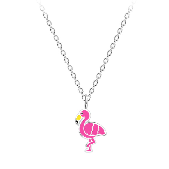 Children's Sterling Silver Flamingo Necklace with Gift Wrap.