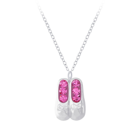 Children's Sterling Silver Ballerina Rose Necklace with Gift Wrap.