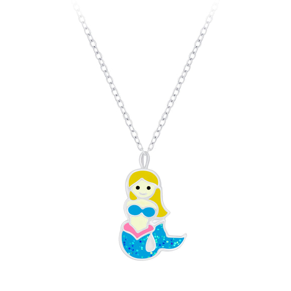 Children's Sterling Silver Mermaid Necklace with Gift Wrap.