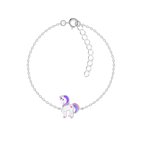 Children's Sterling Silver Unicorn Bracelet with Gift Wrap.