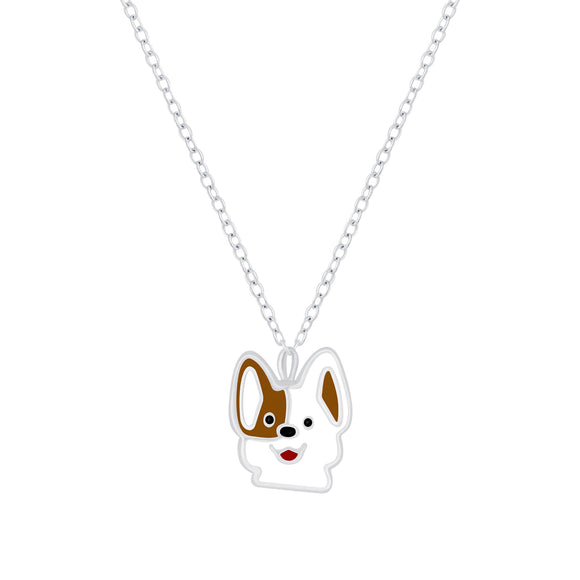 Children's Sterling Silver Dog Necklace with Gift Wrap.