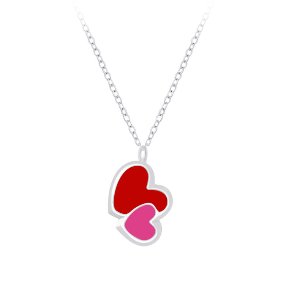 Children's Sterling Silver Hearts Necklace with Gift Wrap.