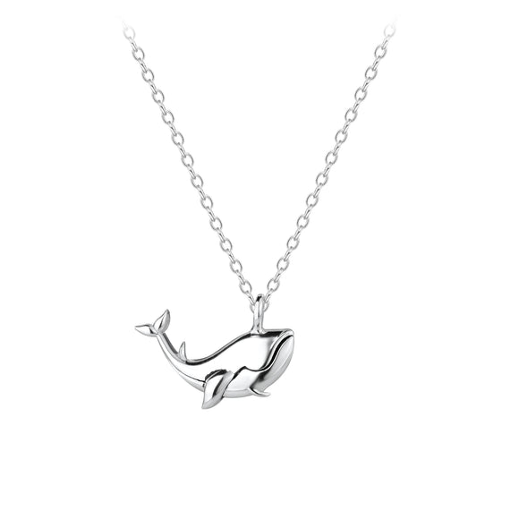 Sterling Silver Whale Necklace – JD17409  with Gift Wrap