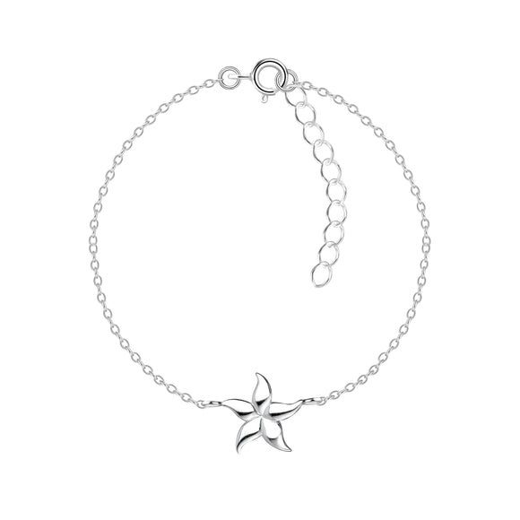 Sterling Silver Starfish Bracelet with Gift Wrap