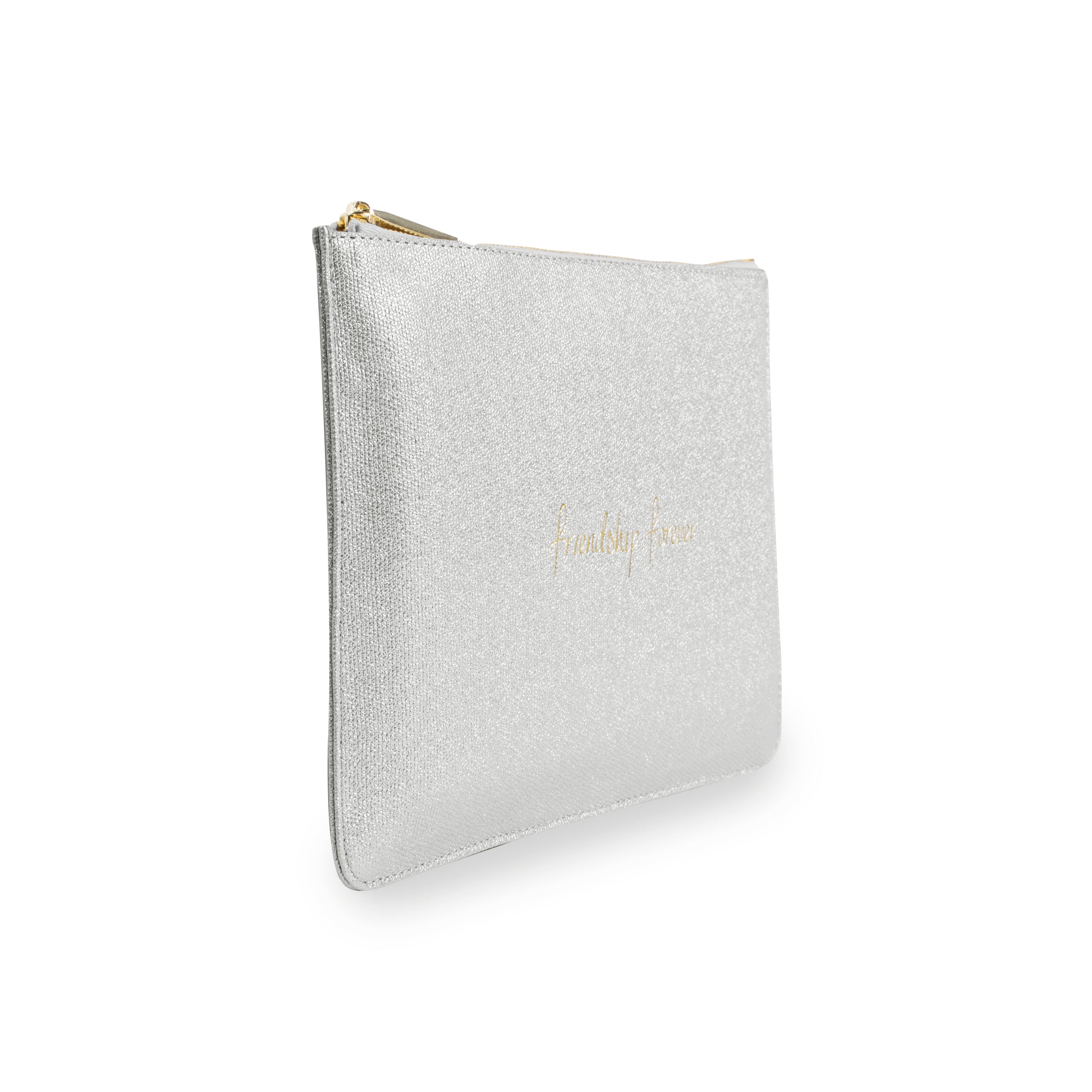 Katie Loxton Women s Friendship Forever Clutch Bag Silver grey 24 X 16 cm with Gift Bag and Tag Gifteasy Online