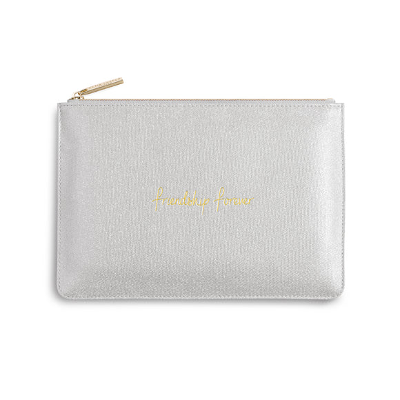 Katie Loxton Women's Friendship  Forever Clutch Bag, Silver grey, 24 X 16-cm with Gift Bag and Tag