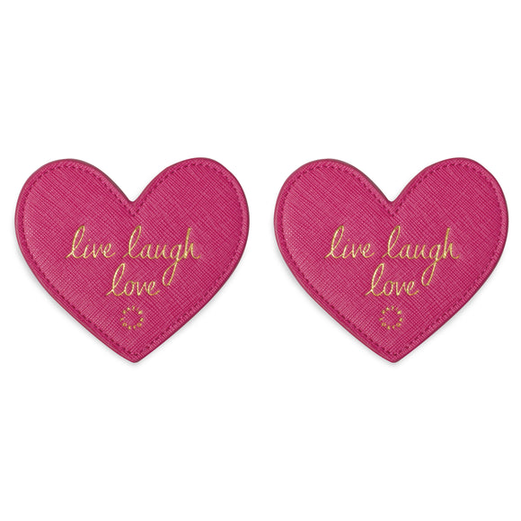 Katie Loxton Coasters 2 Pack 'Live Laugh Love' Metallic Pink