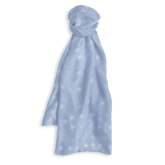 Katie Loxton Beautiful Dreamer Pale Blue with Stars Scarf
