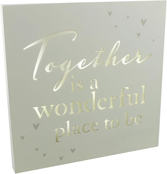 Amore Light Up MDF Wall Plaque 25cm Together