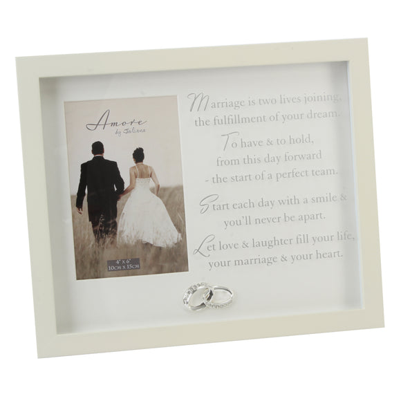 Amore MDF Frame Marriage Verse &Crystal Rings 4