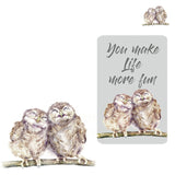 Field and Fur Gifts - OWL , Fridge Magnet greetings card