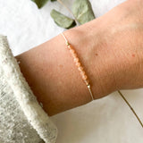 Ophelia Jewellery - Sunstone Silk Bracelet: Gold filled beads