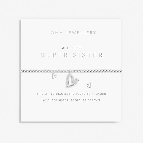 Children's A Little 'Super Sister' Bracelet in Silver Plating By Joma Jewellery