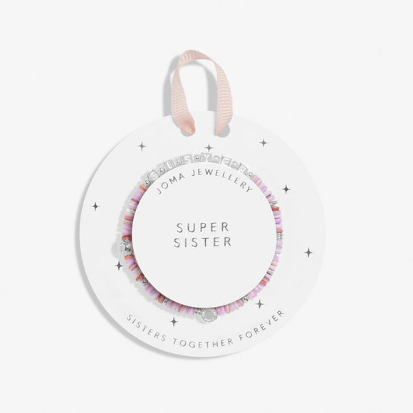 Kids' Happy Little Moments 'Super Sister' Bracelet In Silver Plating Joma Jewellery