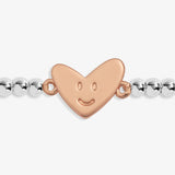 Joma Jewellery Kids' A Little 'Smile' Bracelet In Silver And Rose Gold Plating