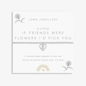 Joma Jewellery Kids' A Little 'If Friends Were Flowers I'd Pick You' Bracelet In Silver Plating