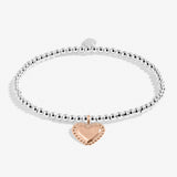 Joma Jewellery Kids' A Little 'Lovely Daughter' Bracelet In Silver And Rose Gold Plating