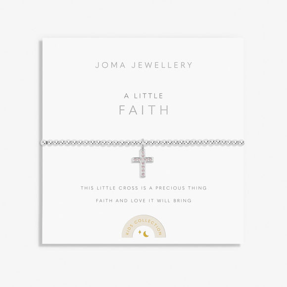 Joma Jewellery Kids' A Little 'Faith' Bracelet In Silver Plating