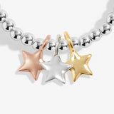 Joma Jewellery Kids' A Little 'Three Wishes' Bracelet In Silver, Gold & Rose Gold Plating