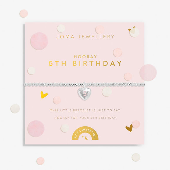 Kids' Confetti A Little '5th Birthday' Bracelet In Silver Plating Joma Jewellery