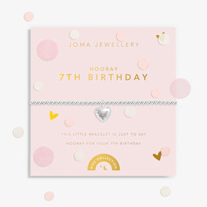 Kids' Confetti A Little '7th Birthday' Bracelet In Silver Plating Joma Jewellery