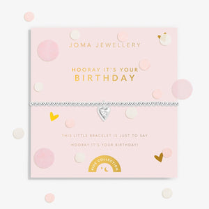 Kids' Confetti A Little 'Hooray It's Your Birthday' Bracelet In Silver Plating Joma Jewellery