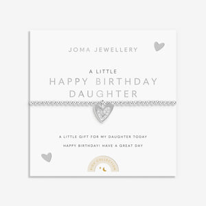 Joma Jewellery  Kids' A Little 'Happy Birthday Daughter' Bracelet In Silver Plating