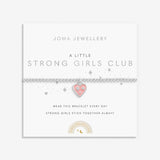 Joma Jewellery Kids' A Little 'Strong Girls Club' Bracelet In Silver Plating