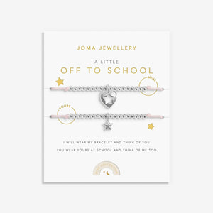 Joma Jewellery  Duo A Little 'Off To School' Bracelets In Silver Plating