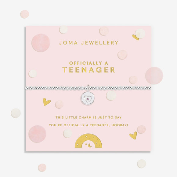 Joma Jewellery Kids' Confetti A Little 'Officially a Teenager' Bracelet In Silver Plating