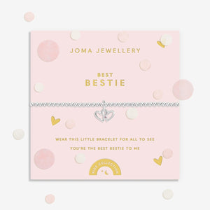 Joma Jewellery Kids' Confetti A Little 'Best Bestie' Bracelet In Silver Plating
