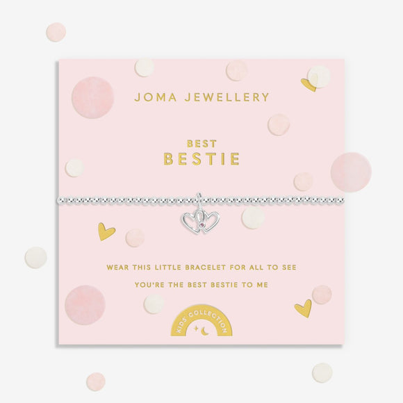 Joma Jewellery Kids' Confetti A Little 'Best Bestie' Bracelet In Silver Plating