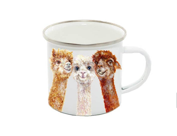 Field and Fur Gifts - Enamel Mug, Alpaca Trio