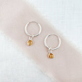 Ophelia Jewellery - Citrine Hoop Sterling Silver Earrings