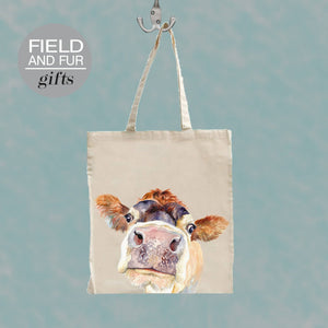 Field and Fur Gifts - Pammy, Jersey Cow Tote Shopping Bag