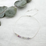 Ophelia Jewellery - Fluorite Silk Bracelet: Gold filled beads