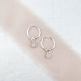 Ophelia Jewellery - Moonstone Sterling Silver Hoop Earrings