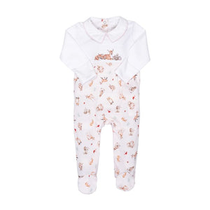 Wrendale  'Little Forest' Woodland Animal Printed Babygrow - 0-3 Months