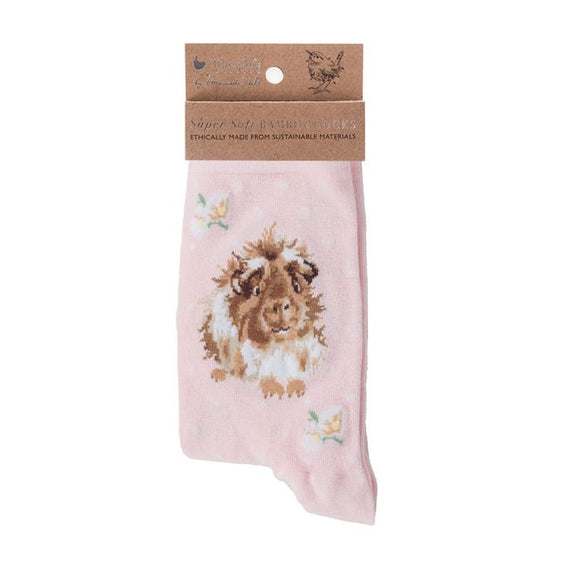 Wrendale Grinny Pig Guinea Pig Socks Pink