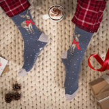 Wrendale ‘All Wrapped Up’ Blue Donkey Men's Bamboo Christmas Socks