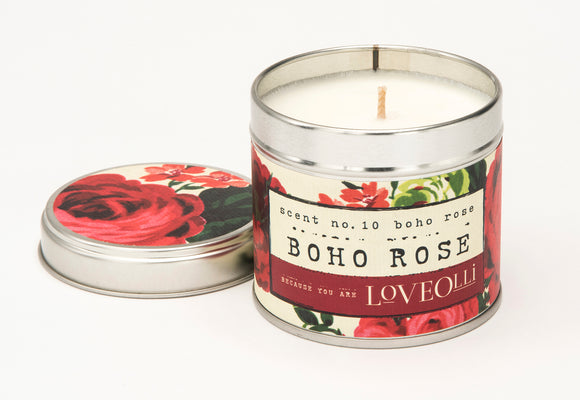 LoveOlli Scented Tin Candle Boho Rose - Gifteasy Online
