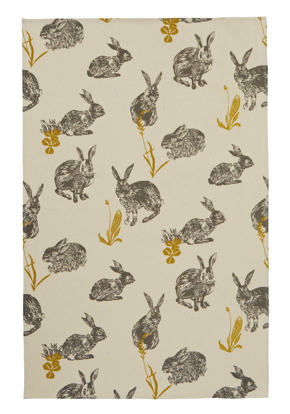 Ulster Weavers Cotton Tea Towel Block Rabbit Design - Gifteasy Online