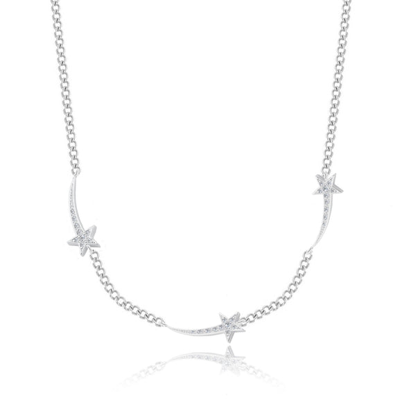 Joma Jewellery  Shooting Star Necklace Three Silver Pave Shooting Stars - Gifteasy Online