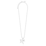 Joma Jewellery Star Struck Silver Plated Double Sparkling Star Charm Necklace - Gifteasy Online