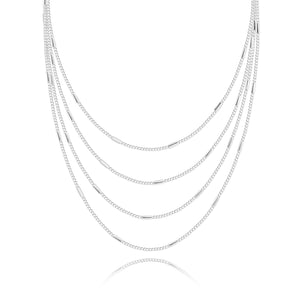 Joma Jewellery - Lara Necklace - Silver Layered Bar Chain  Sale Price - Gifteasy Online