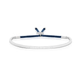 Joma Jewellery - Message Bangle - Sparkle & Shine - Silver with Navy Thread - Gifteasy Online